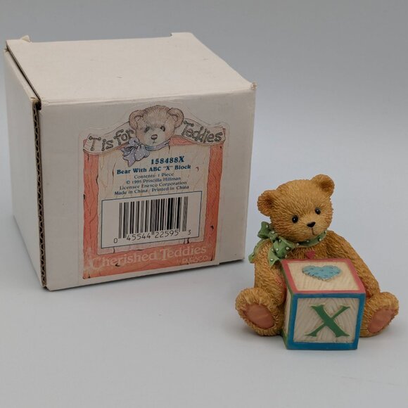 Cherished Teddies Bear with ABC "X" Block (158488X) 1995 - Picture 2 of 10